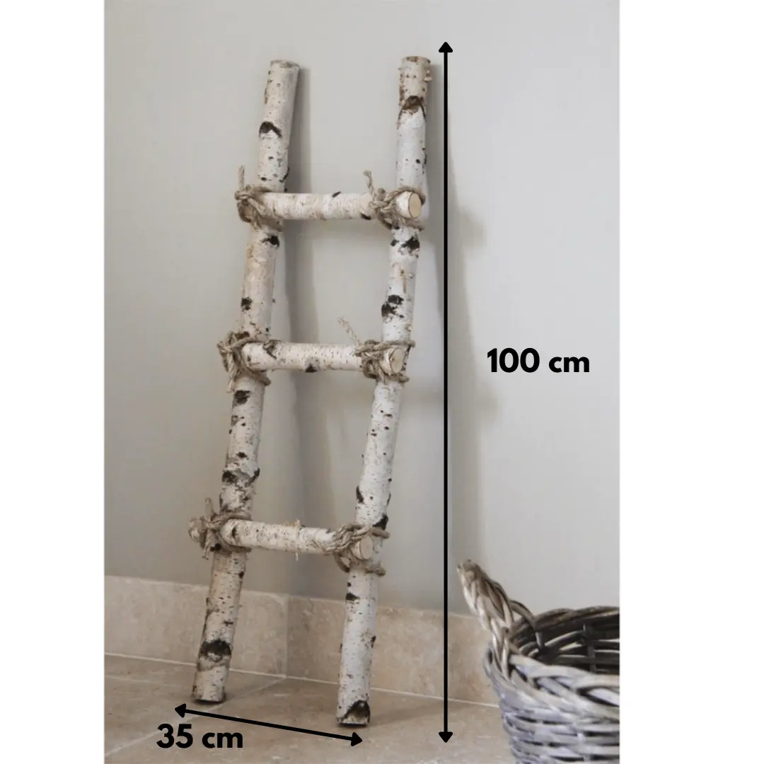 Berken Decoratieladder 100cm afmetingen