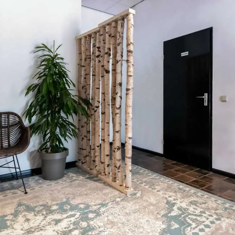 Berken Roomdivider Alvar Met naturel voet H200cm