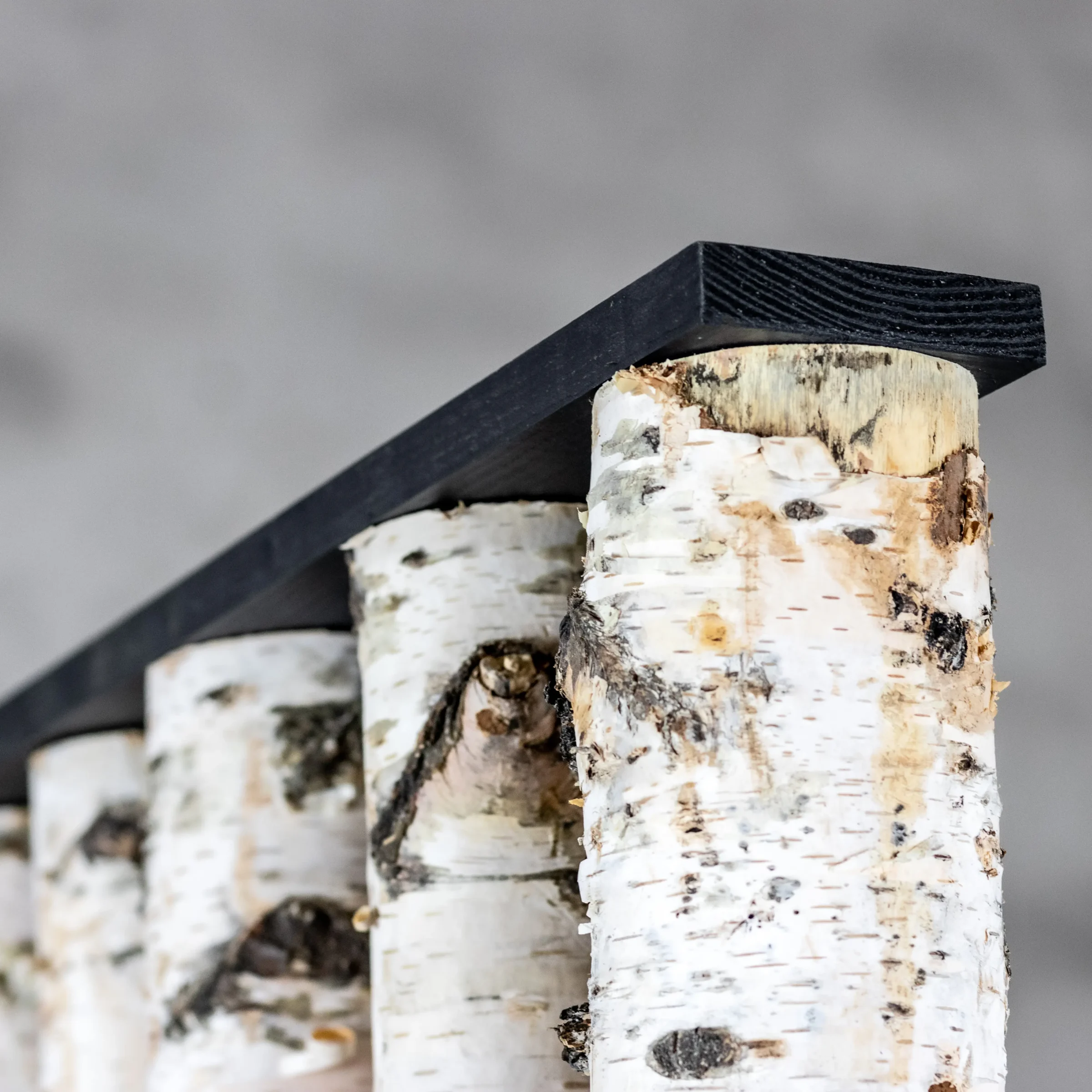 Berken Roomdivider Thor Met zwarte voet, bovenzijde