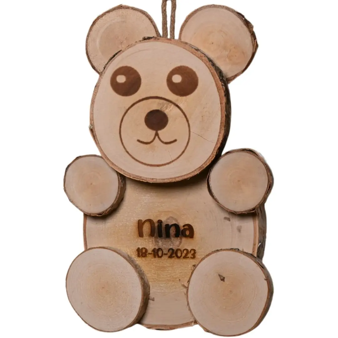 Berkenhouten beer Met of zonder eigen tekst 30cm