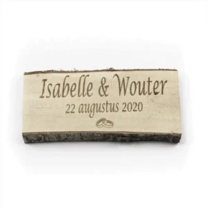 Berkenhouten plank Gepersonaliseerde Symbooltekst 30cm (3)