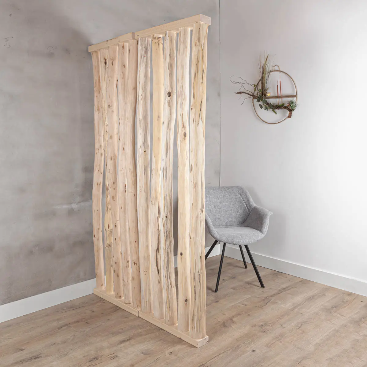 Boomstam Roomdivider Bodi Met naturel voet H200cm