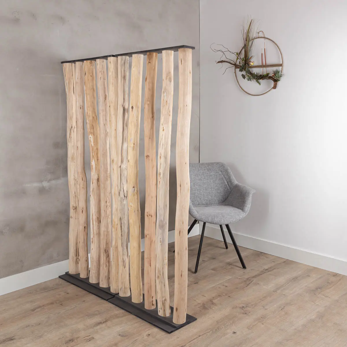 Boomstam Roomdivider Esper Met zwarte voet H165cm
