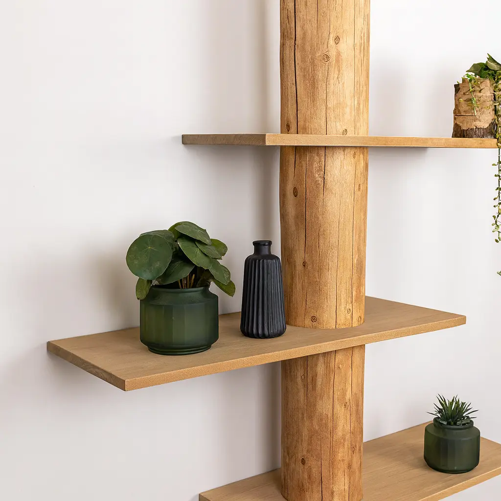 Boomstam Wandkast Einar Old Naturel 110x30x250 (2)