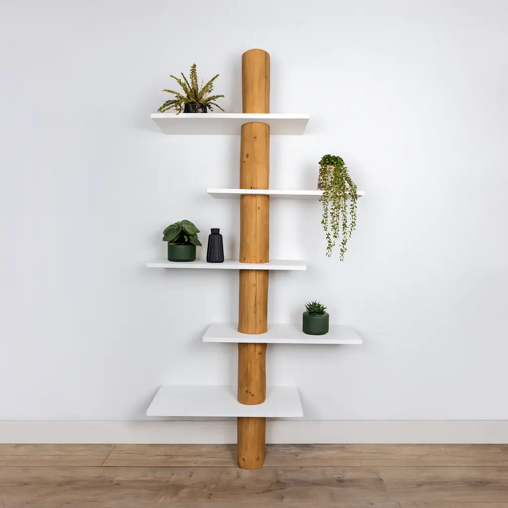 Boomstam Wandkast Tarik Old NaturelWit 110x30x250