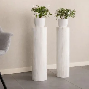 Boomstamzuilen White wash 70 cm