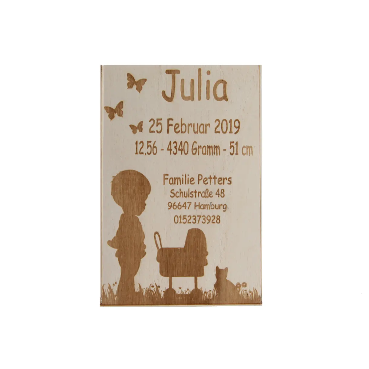 Houten Geboortekaartjes Gepersonaliseerd (2)