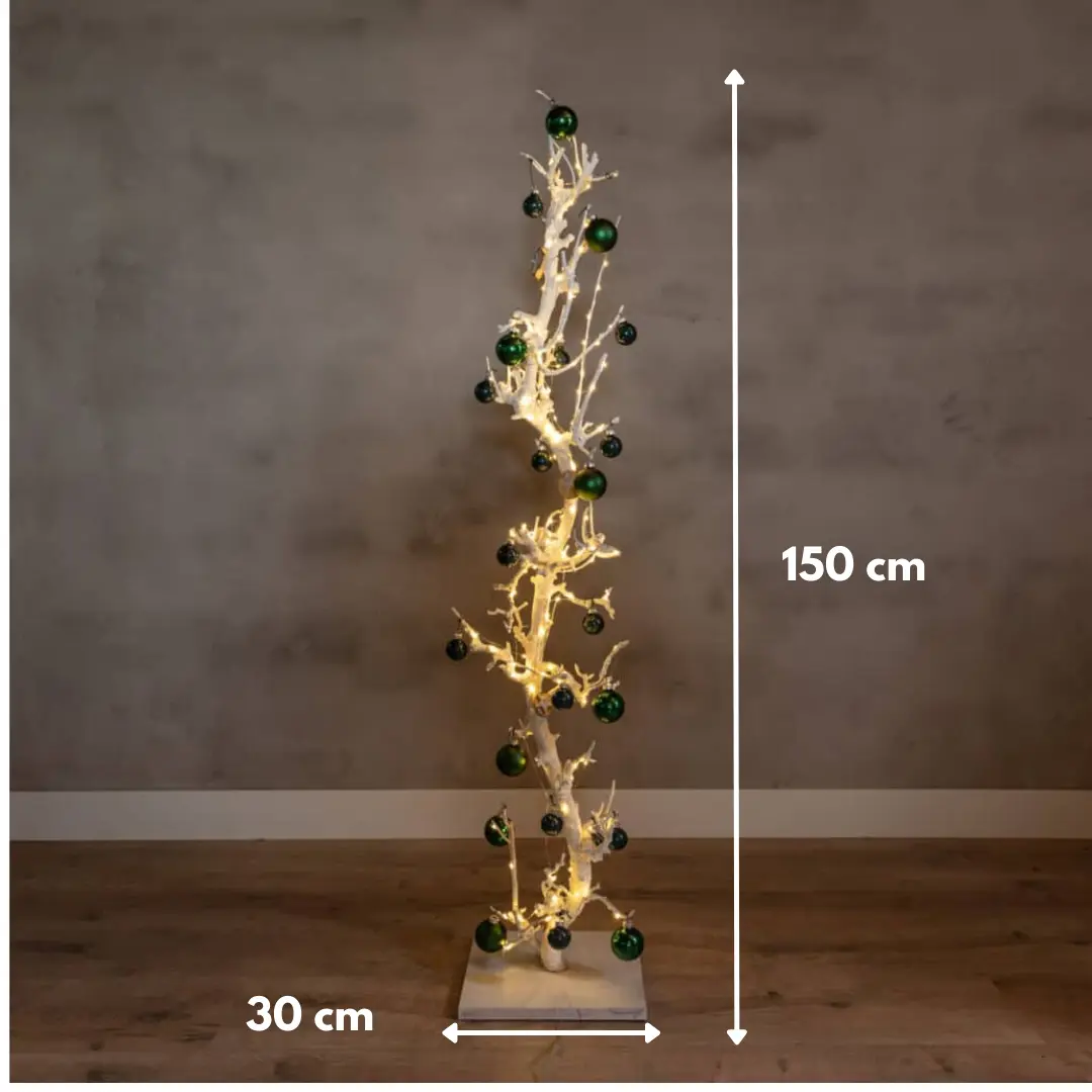 Kerstboom perenhout Wit 150cm, afmetingen