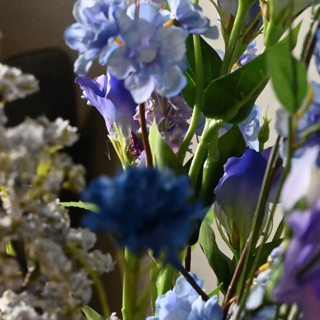 Kunstboeket Hemelsblauw 80cm (3)