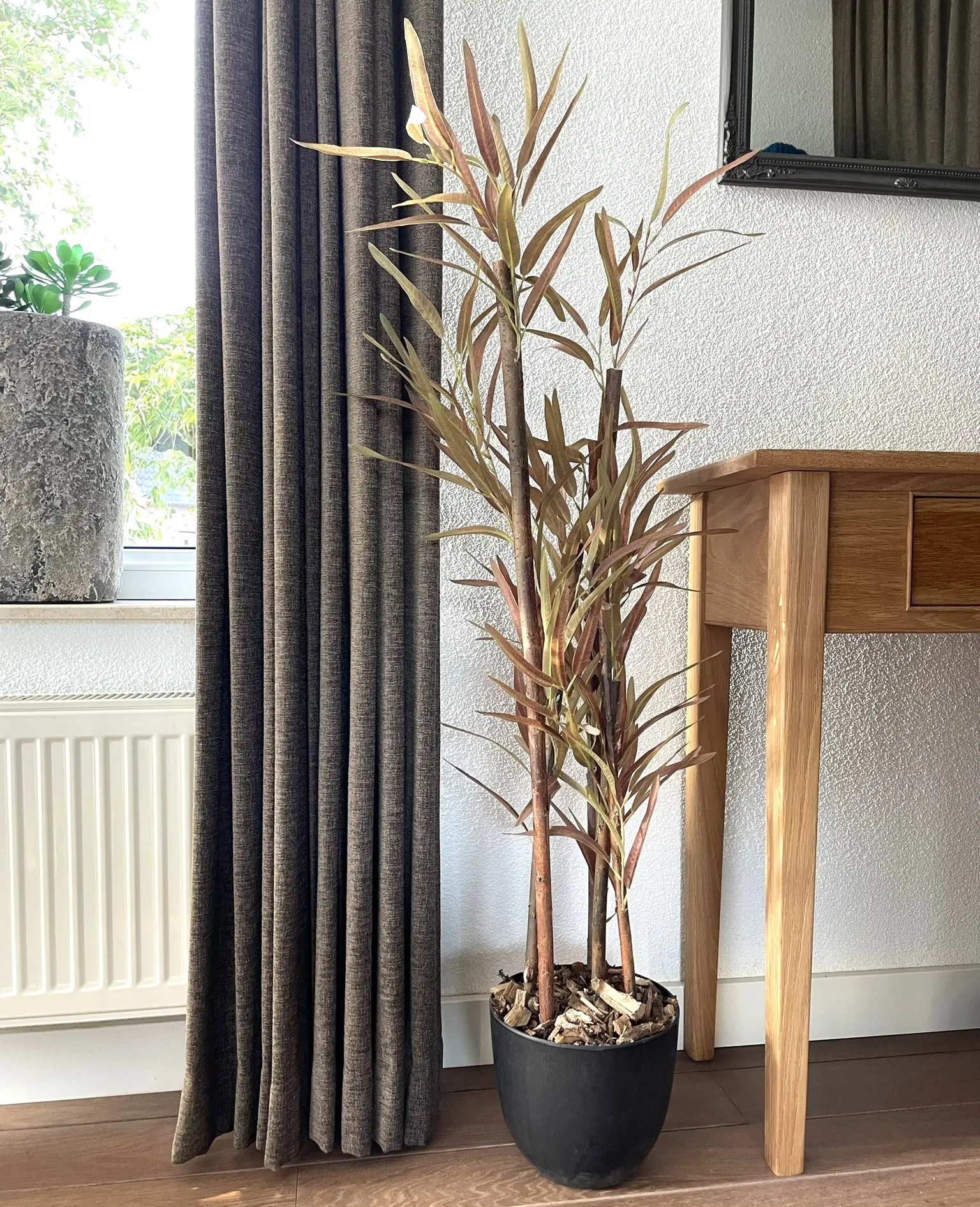 Kunstplant Eucalyptus rood-groen 120 cm (3)