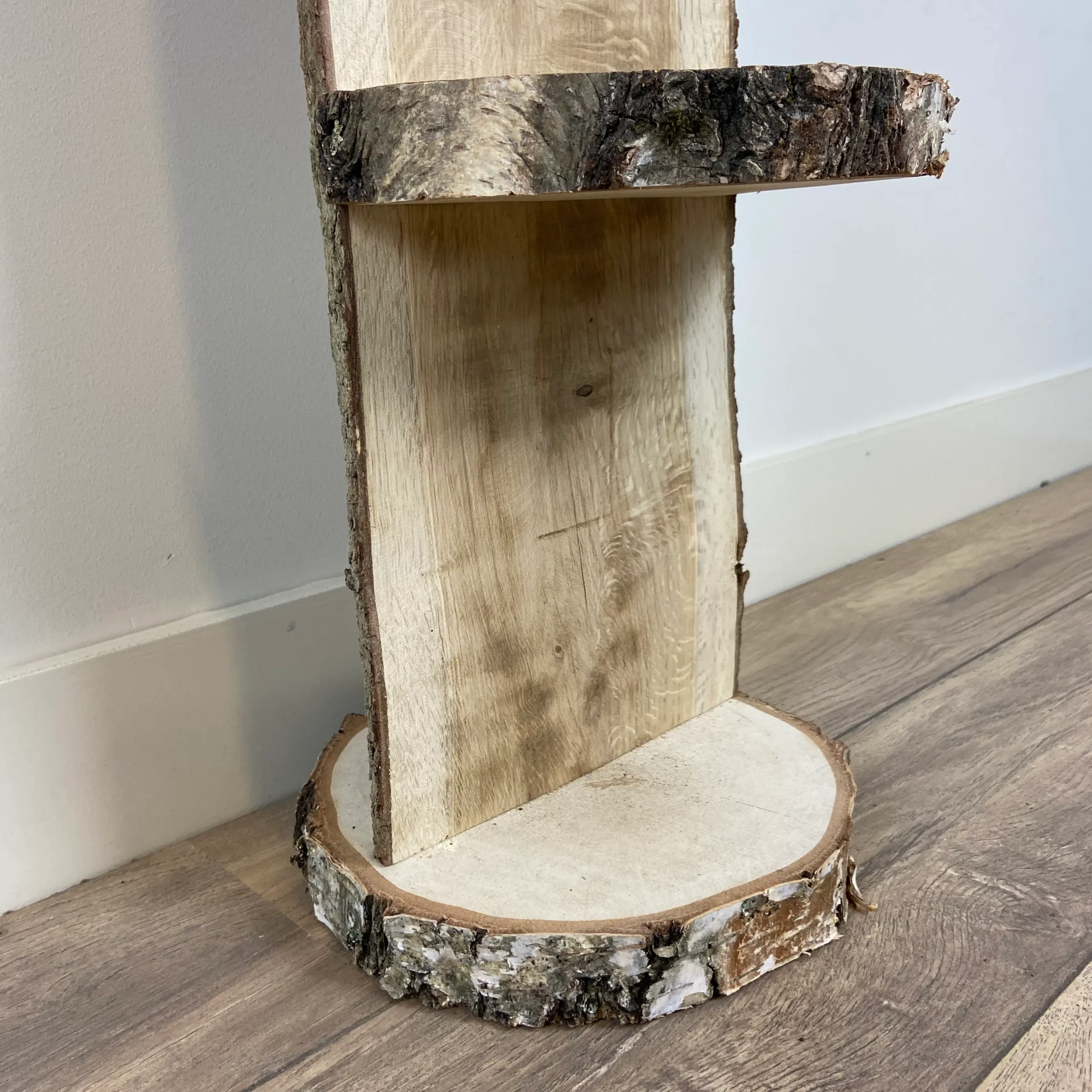 Staand Boomstamrek Dudley Eiken met bast 150cm (10)