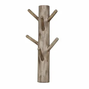 Wandkapstok 6 houten haken 70 cm Grey