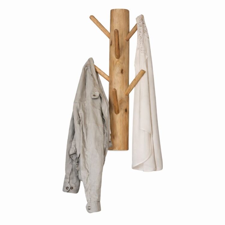 Wandkapstok 6 houten haken 70 cm Old Naturel