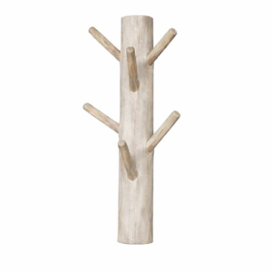 Wandkapstok 6 houten haken 70 cm, White