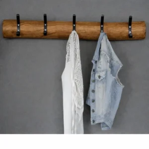 Wandkapstok Oak zwarte haken 100 cm