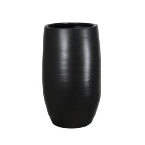 Overpot  rond | Keramiek | Zwart | 22x40